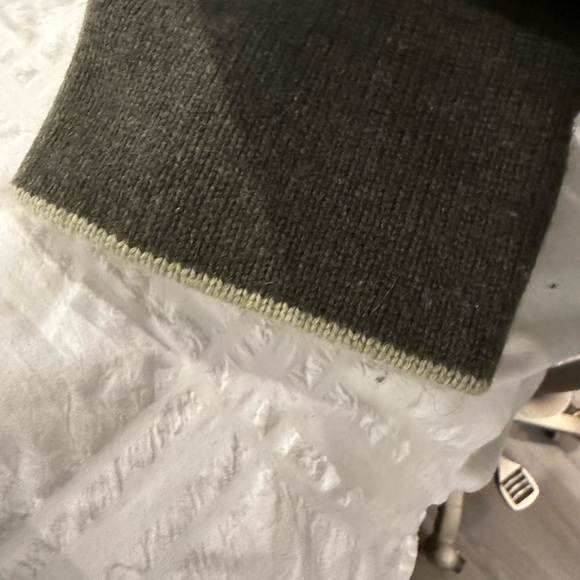 Forte Cashmere Olive and Cream Women's Sweater - Picture 3 of 5